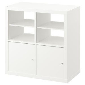 IKEA KALLAX shelving unit, with 2 doors/with 2 shelf inserts white, 30 3/8x30 3/8 in , IKEA Sale | 67815QJCG