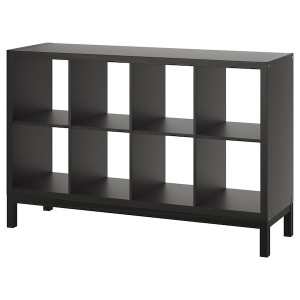 IKEA KALLAX shelving unit with underframe, black-brown/black, 57 7/8x37 in , IKEA Sale | 36128FUYK