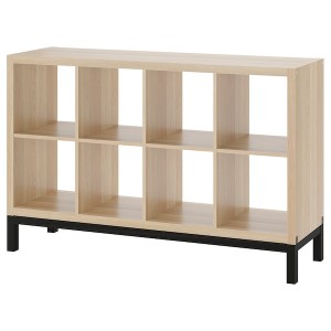 IKEA KALLAX shelving unit with underframe, white stained oak effect/black, 57 7/8x37 in , IKEA Sale | 23654JENV