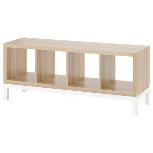 IKEA KALLAX shelving unit with underframe, white stained oak effect/white, 57 7/8x23 1/4 in , IKEA Sale | 54907YQFO