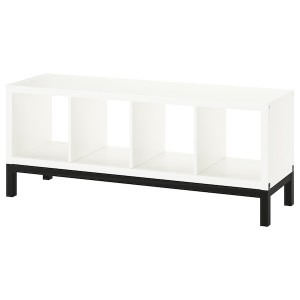 IKEA KALLAX shelving unit with underframe, white/black, 57 7/8x23 1/4 in , IKEA Sale | 49358EBYM