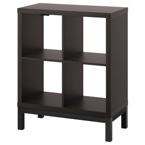 IKEA KALLAX shelving unit with underframe, black-brown/black, 30 3/8x37 in , IKEA Sale | 10234ZHMN