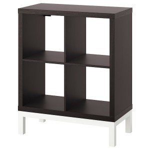 IKEA KALLAX shelving unit with underframe, black-brown/white, 30 3/8x37 in , IKEA Sale | 63407UZFW