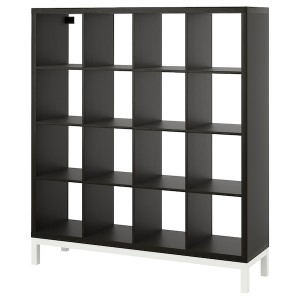 IKEA KALLAX shelving unit with underframe, black-brown/white, 57 7/8x64 5/8 in , IKEA Sale | 08724IEOS