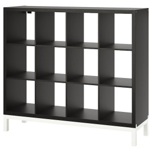 IKEA KALLAX shelving unit with underframe, black-brown/white, 57 7/8x50 3/4 in , IKEA Sale | 05183WQKZ