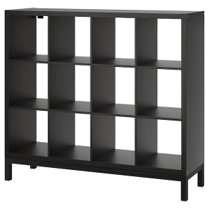 IKEA KALLAX shelving unit with underframe, black-brown/black, 57 7/8x50 3/4 in , IKEA Sale | 24869RVGC