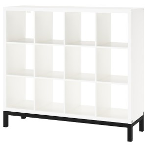 IKEA KALLAX shelving unit with underframe, white/black, 57 7/8x50 3/4 in , IKEA Sale | 03846LPTJ