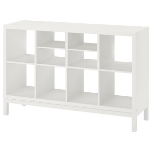 IKEA KALLAX shelving unit with underframe, with 2 shelf inserts/white, 57 7/8x37 in , IKEA Sale | 32608ZTMH