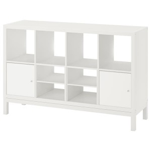 IKEA KALLAX shelving unit with underframe, with 2 doors/with 2 shelf inserts white, 57 7/8x37 in , IKEA Sale | 28307KDHC