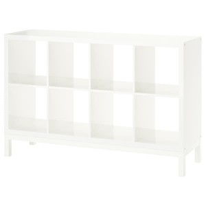 IKEA KALLAX shelving unit with underframe, high-gloss/white/white, 57 7/8x37 in , IKEA Sale | 48261NOQL