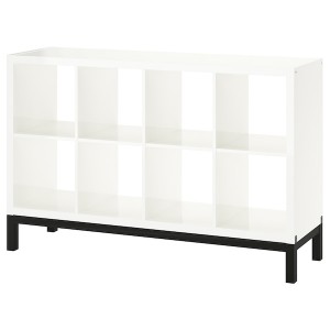 IKEA KALLAX shelving unit with underframe, high-gloss/white/black, 57 7/8x37 in , IKEA Sale | 28735QZLI