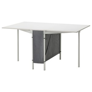 IKEA KALLHÄLL gateleg table with storage, white/light gray, 13/35/57 1/8x38 5/8 in , IKEA Sale | 41965IEXM