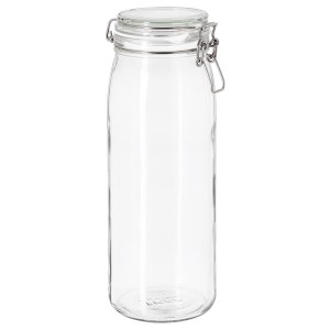 IKEA KORKEN Jar with lid, clear glass, Height: 12 in Diameter: 4 3/8 in , IKEA Sale | 45802CDAN