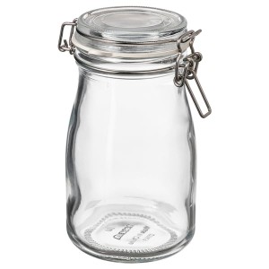 IKEA KORKEN bottle-shaped jar with lid, clear glass, 14 oz , IKEA Sale | 08639LZUY