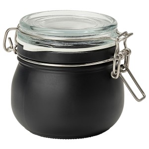 IKEA KORKEN jar with lid, clear glass/black, 17 oz , IKEA Sale | 49367PDVT