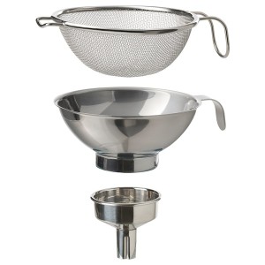 IKEA KORKEN sifter/funnel set of 3, stainless steel , IKEA Sale | 71605SQNP