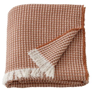 IKEA KÄRRKÄKMAL throw, orange-brown/off-white, 51x67 in , IKEA Sale | 06428VNIP