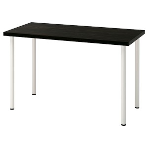 IKEA LAGKAPTEN / ADILS desk, black-brown/white, 47 1/4x23 5/8 in , IKEA Sale | 83964PKSJ