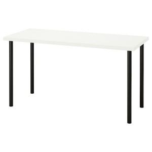 IKEA LAGKAPTEN / ADILS desk, white/black, 55 1/8x23 5/8 in , IKEA Sale | 91364CHFN