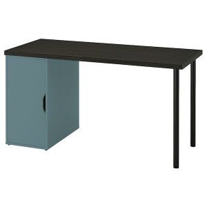 IKEA LAGKAPTEN / ALEX desk, black-brown/gray-turquoise, 55 1/8x23 5/8 in , IKEA Sale | 16724XHYP