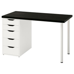 IKEA LAGKAPTEN / ALEX desk, black-brown/white, 47 1/4x23 5/8 in , IKEA Sale | 68392HEXM