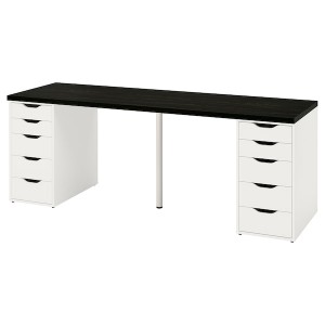 IKEA LAGKAPTEN / ALEX desk, black-brown/white, 78 3/4x23 5/8 in , IKEA Sale | 38607HRLZ