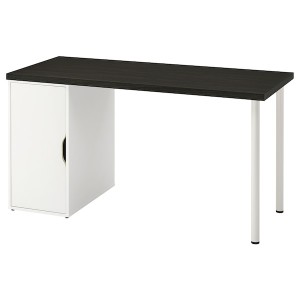 IKEA LAGKAPTEN / ALEX desk, black-brown/white, 55 1/8x23 5/8 in , IKEA Sale | 92643QMIW