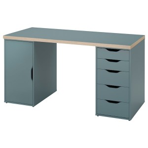 IKEA LAGKAPTEN / ALEX desk, gray-turquoise/black, 55 1/8x23 5/8 in , IKEA Sale | 98420UXAS