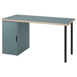 IKEA LAGKAPTEN / ALEX desk, gray-turquoise/black, 55 1/8x23 5/8 in , IKEA Sale | 57382DGHS