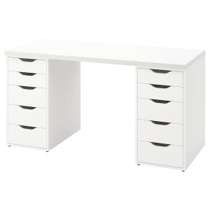 IKEA LAGKAPTEN / ALEX desk, white, 55 1/8x23 5/8 in , IKEA Sale | 86024PBIT