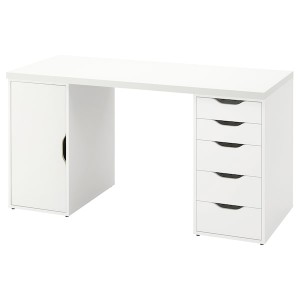 IKEA LAGKAPTEN / ALEX desk, white, 55 1/8x23 5/8 in , IKEA Sale | 19670ADHU