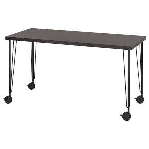 IKEA LAGKAPTEN / KRILLE desk, black-brown/black, 55 1/8x23 5/8 in , IKEA Sale | 47258WKTV