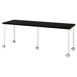 IKEA LAGKAPTEN / KRILLE desk, black-brown/white, 78 3/4x23 5/8 in , IKEA Sale | 40953DBQL