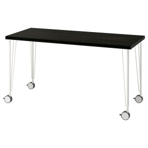 IKEA LAGKAPTEN / KRILLE desk, black-brown/white, 55 1/8x23 5/8 in , IKEA Sale | 39108RJUN