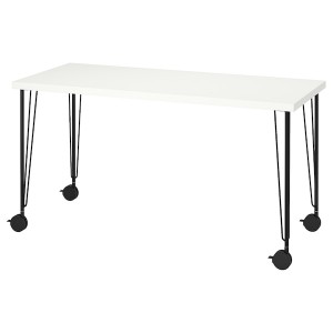 IKEA LAGKAPTEN / KRILLE desk, white/black, 55 1/8x23 5/8 in , IKEA Sale | 46013WZGJ