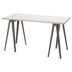 IKEA LAGKAPTEN / NÄRSPEL desk, white anthracite/dark gray, 55 1/8x23 5/8 in , IKEA Sale | 24138OTSD