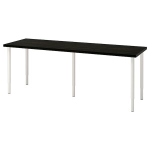 IKEA LAGKAPTEN / OLOV desk, black-brown/white, 78 3/4x23 5/8 in , IKEA Sale | 48967RCMW