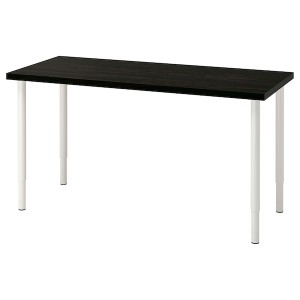 IKEA LAGKAPTEN / OLOV desk, black-brown/white, 55 1/8x23 5/8 in , IKEA Sale | 40138KGNL