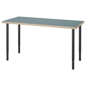 IKEA LAGKAPTEN / OLOV desk, gray-turquoise/black, 55 1/8x23 5/8 in , IKEA Sale | 97263PHSZ