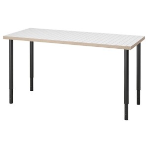 IKEA LAGKAPTEN / OLOV desk, white anthracite/black, 55 1/8x23 5/8 in , IKEA Sale | 39671RYPF