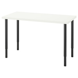 IKEA LAGKAPTEN / OLOV desk, white/black, 47 1/4x23 5/8 in , IKEA Sale | 38614DEVA