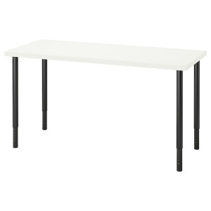 IKEA LAGKAPTEN / OLOV desk, white/black, 55 1/8x23 5/8 in , IKEA Sale | 75614MPEA