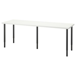 IKEA LAGKAPTEN / OLOV desk, white/black, 78 3/4x23 5/8 in , IKEA Sale | 84630GUJI