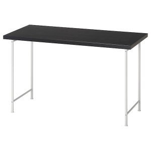 IKEA LAGKAPTEN / SPÄND desk, black-brown/white, 47 1/4x23 5/8 in , IKEA Sale | 67094TLFO