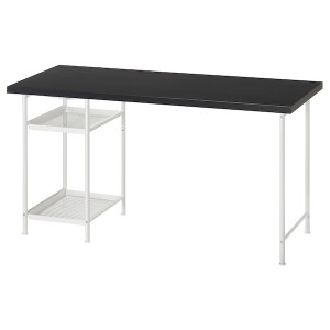 IKEA LAGKAPTEN / SPÄND desk, black-brown/white, 55 1/8x23 5/8 in , IKEA Sale | 46923ZCPA