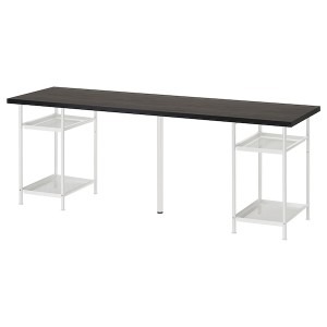 IKEA LAGKAPTEN / SPÄND desk, black-brown/white, 78 3/4x23 5/8 in , IKEA Sale | 37148PNSQ