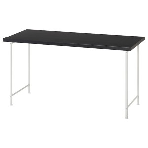 IKEA LAGKAPTEN / SPÄND desk, black-brown/white, 55 1/8x23 5/8 in , IKEA Sale | 24586AUWG