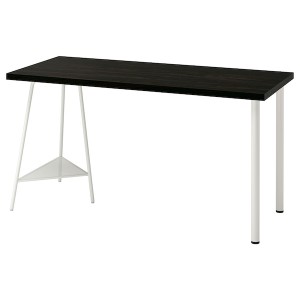 IKEA LAGKAPTEN / TILLSLAG desk, black-brown/white, 55 1/8x23 5/8 in , IKEA Sale | 51890RMQK