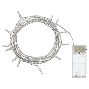 IKEA LEDFYR LED string light with 12 lights, indoor, battery operated silver color , IKEA Sale | 58694UYXJ