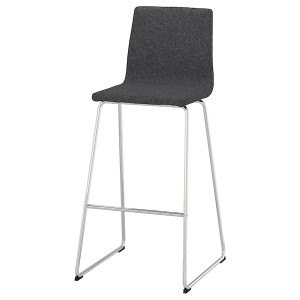 IKEA LILLÅNÄS bar stool, chrome plated/Gunnared dark gray, 29 7/8 in , IKEA Sale | 27956GCRV